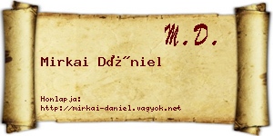 Mirkai Dániel névjegykártya